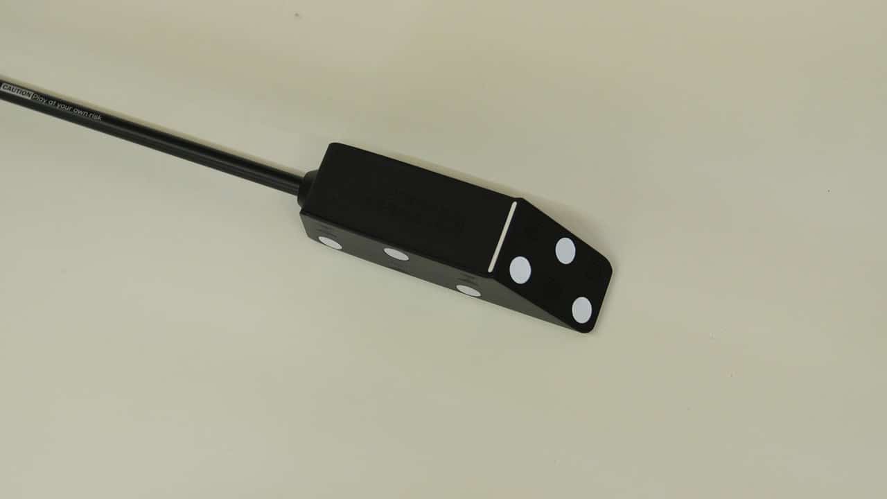 Square Golf swing stick with the dotted sensor head attached