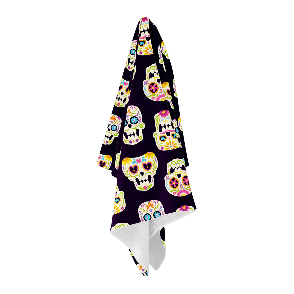 Sugar Skull Purple Flag Golf Towel - Shop.GolfersAuthority