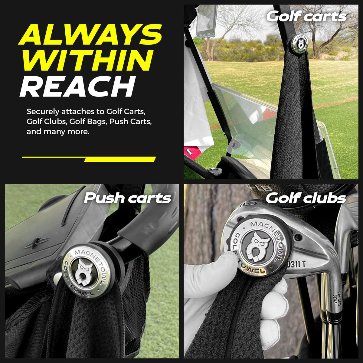 MagnetOwl Magnetic Golf Towel Clip with Poker Chip Marker - Shop.GolfersAuthority