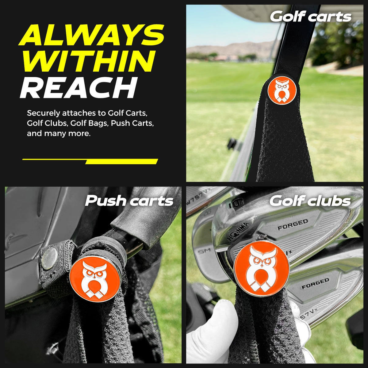 Orange MagnetOwl Ball Marker - Shop.GolfersAuthority