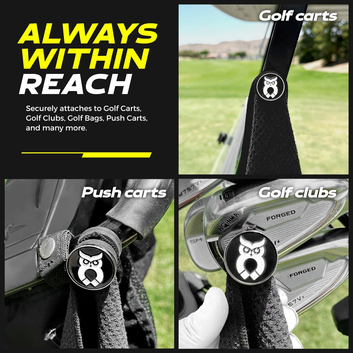 MagnetOwl Magnetic Golf Towel Clip - Shop.GolfersAuthority