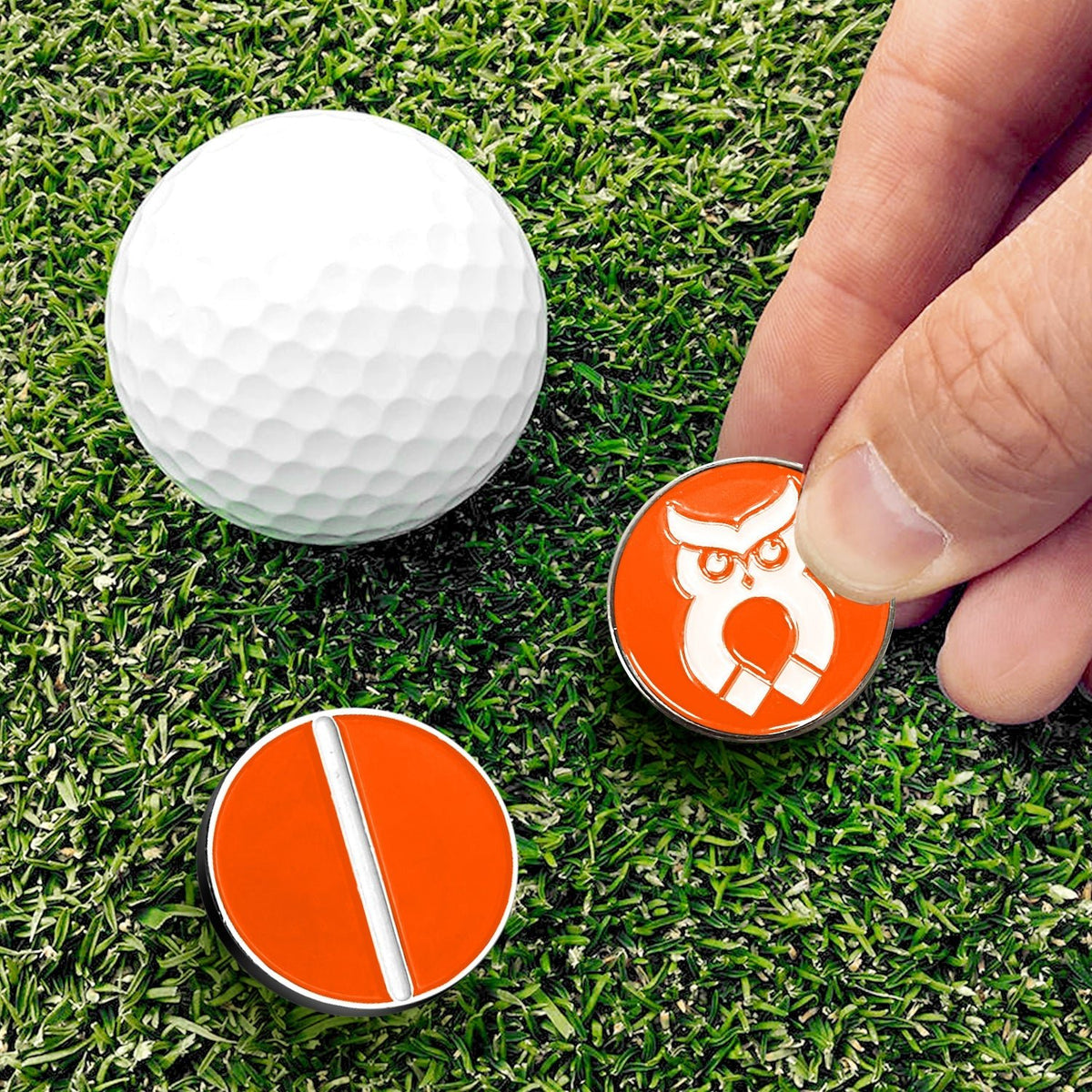 Orange MagnetOwl Ball Marker - Shop.GolfersAuthority