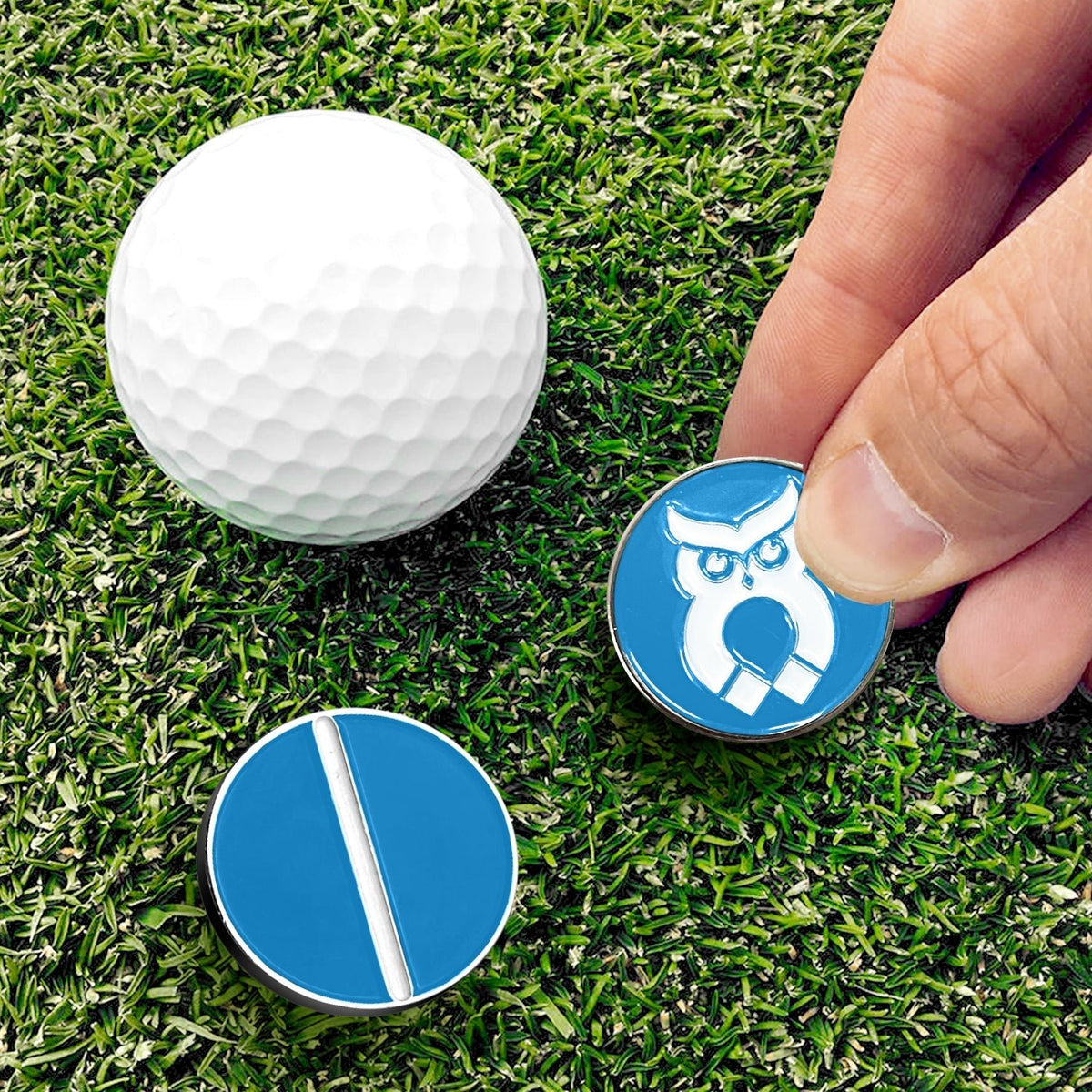 Blue MagnetOwl Ball Marker - Shop.GolfersAuthority