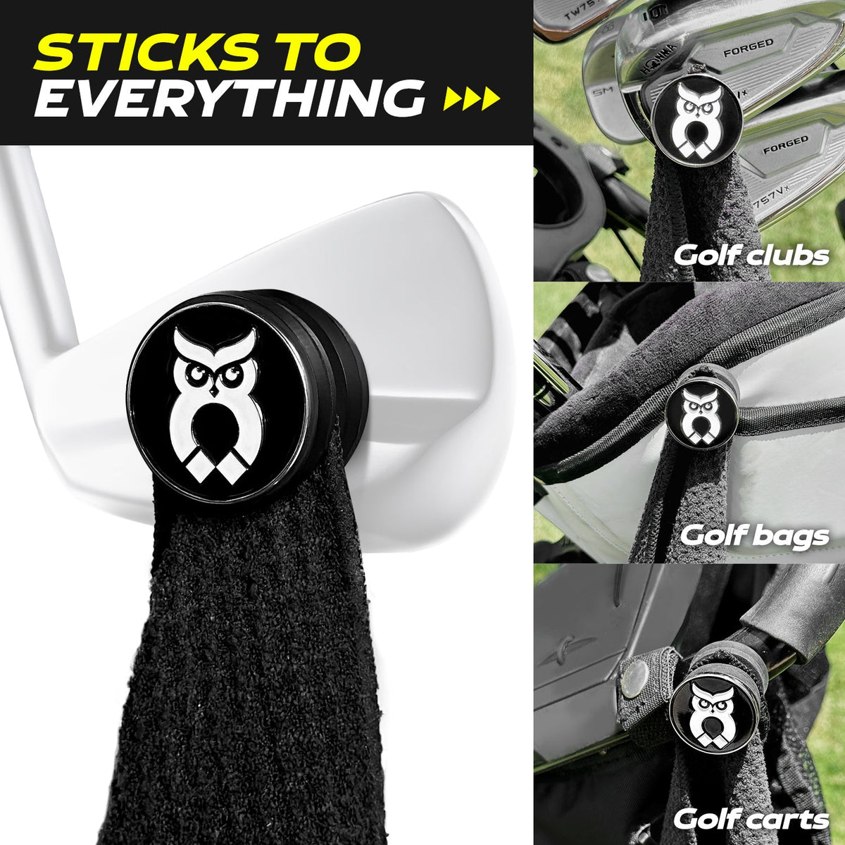 Black MagnetOwl Golf Towel Kit - Shop.GolfersAuthority