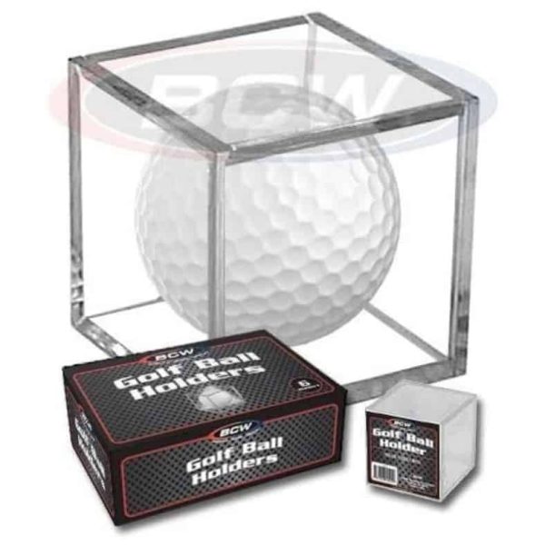 bcw golf ball square holder display case box of 6 cubes