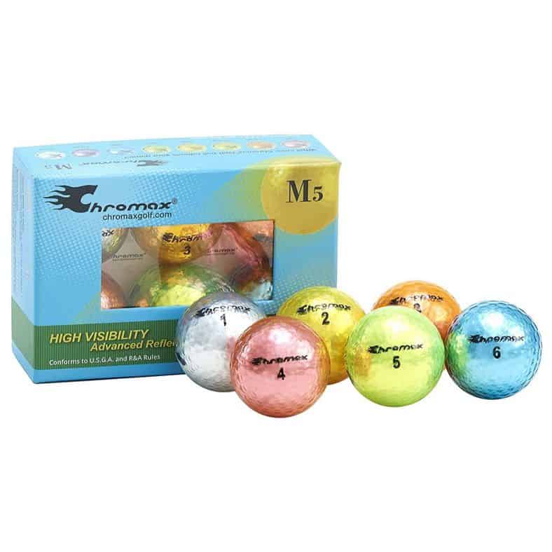 chromax metallic m5 colored golf balls pack of 6 newer version