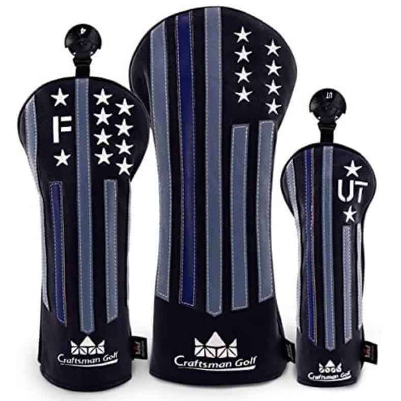 craftsman golf strips black leather headcovers