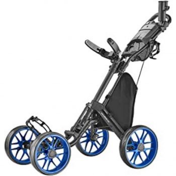 CaddyTek 4 Wheel Golf Push Cart Caddycruiser