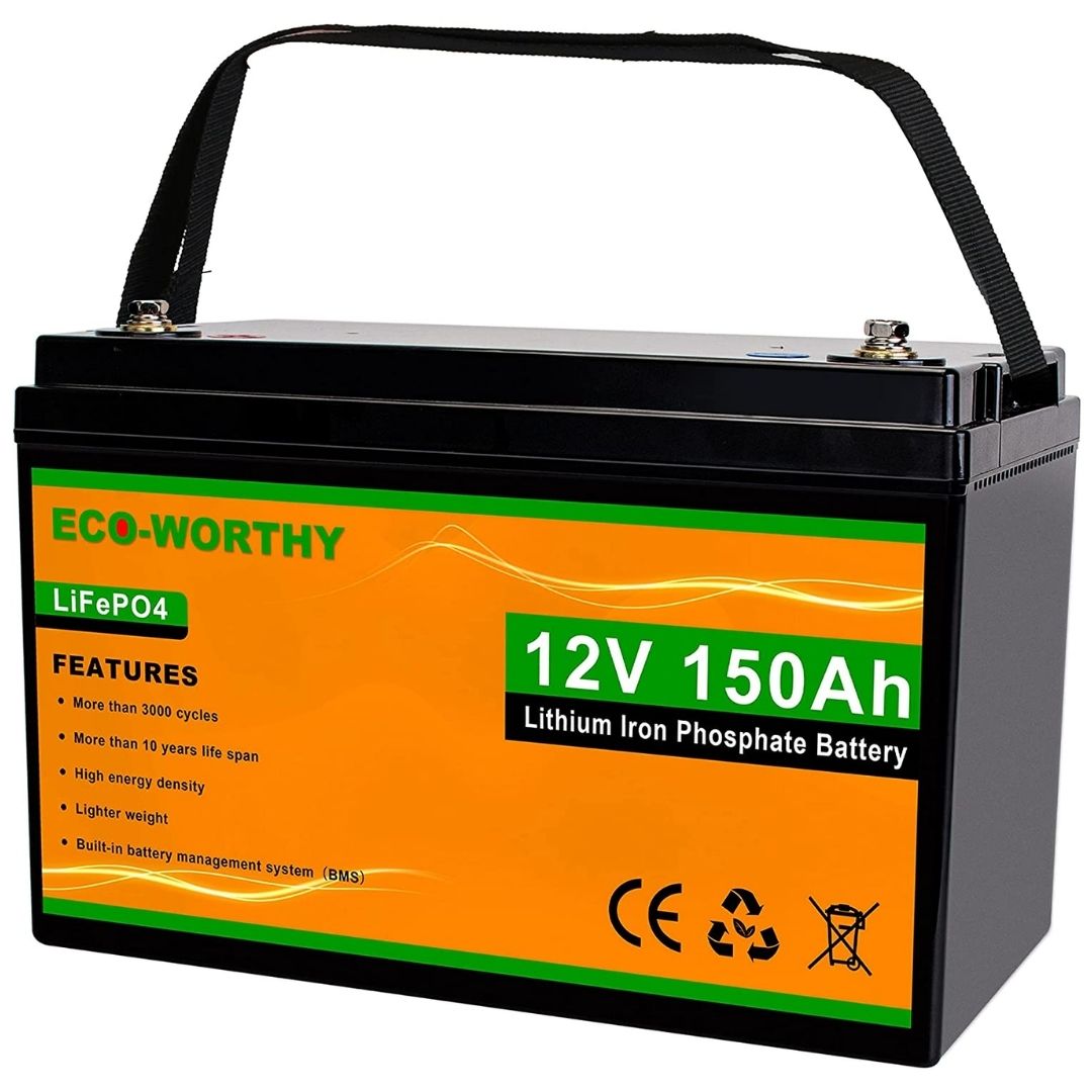Eco-Worthy 12V 150AH LiFePO4 Lithium Iron Phosphate Battery - [Best Price]