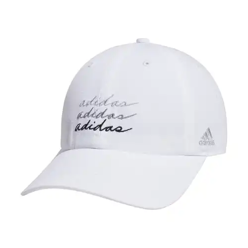 adidas Women's Saturday Relaxed Fit Adjustable Hat, White/Black/Grey/Clear Grey, One Size