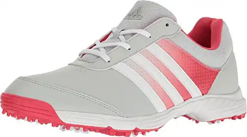 adidas Women's Tech Response Golf Shoe, Clear/Grey/Coral Pink, 8.5 M US
