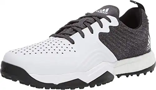 adidas Men's Adipower 4ORGED S Golf Shoe, Black/White/Silver Metallic, 7 M US
