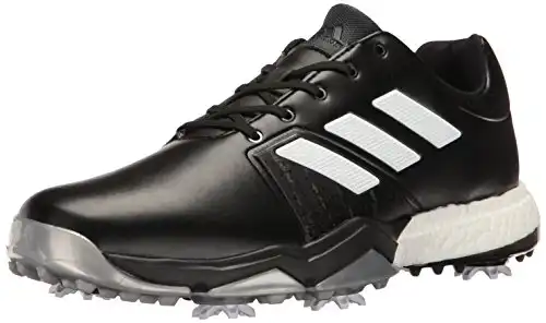 adidas Men's Adipower Boost 3 Golf Shoe, Black/White/Silver Metallic, 12 M US