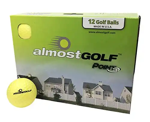 AG AlmostGolf Balls - Limited Flight Practice Golf Balls (12 Pack) - Yellow