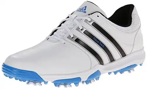 adidas Golf Men's Tour 360 X White/Core Black/Bahia Blue 9 D - Medium