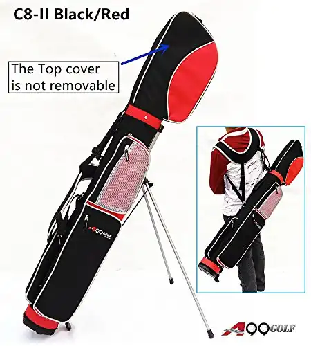 A99Golf C8-II Practice Range Bag Light Wight Sunday Stand Pencil Carry Bag (Red/Black)