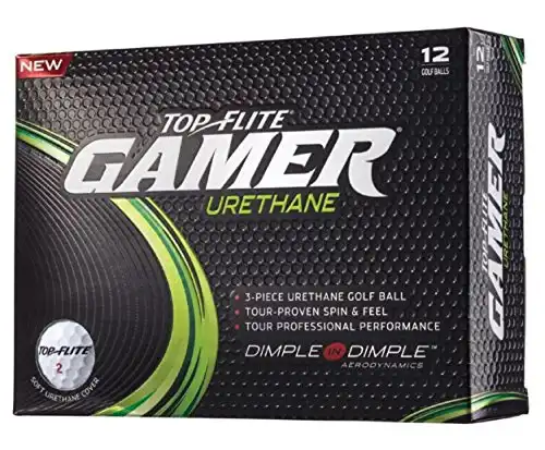 12 Pack Top Flite Gamer Urethane Golf Balls - White (One Dozen)