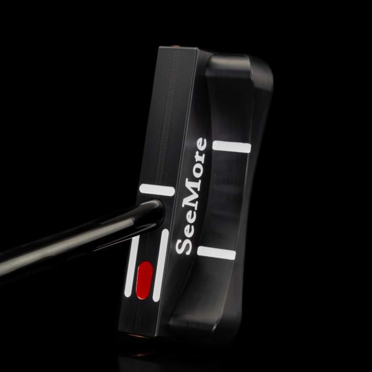 Close-up of a SeeMore golf putter.