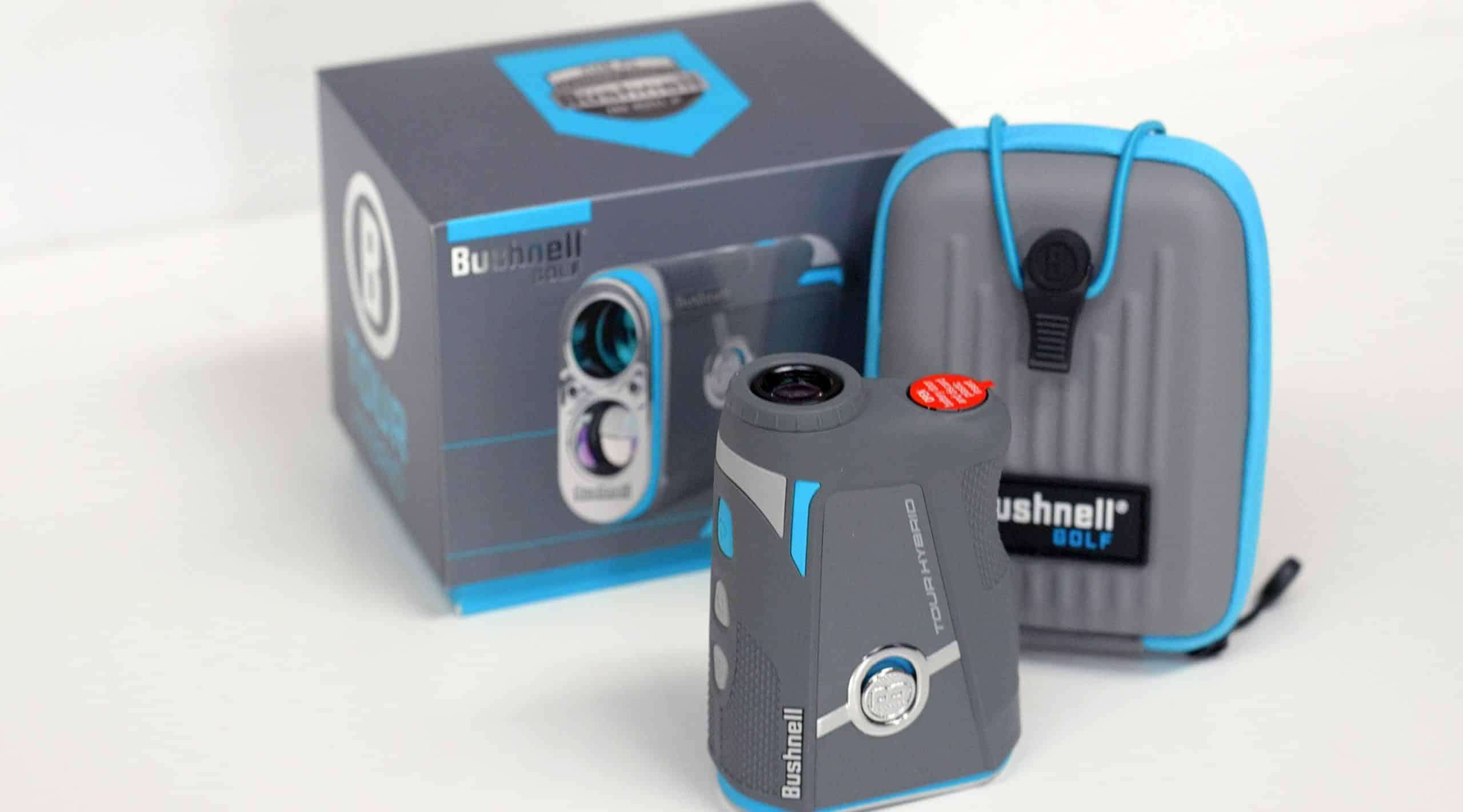 Bushnell golf rangefinder with case and packaging