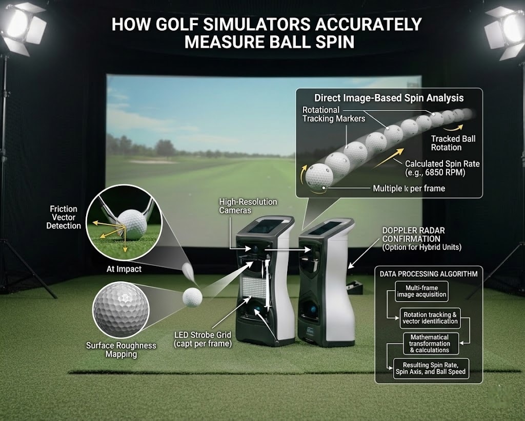 how golf simulators accurately measure ball spin