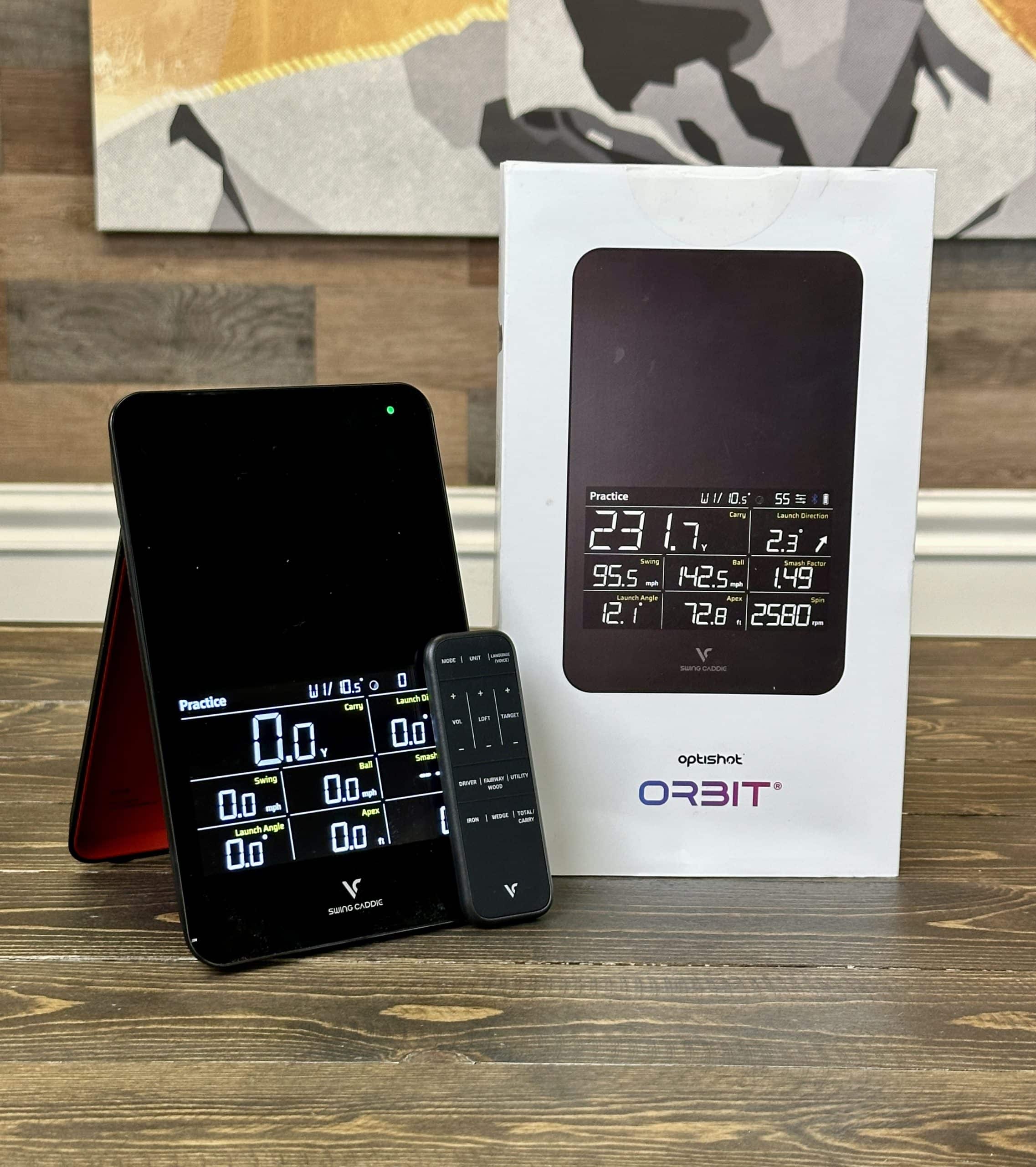 OptiShot Orbit golf launch monitor with remote control