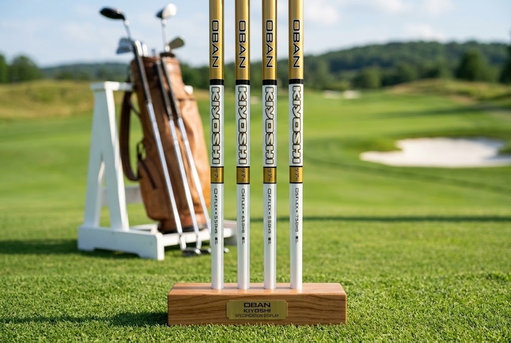 Four OBAN Kiyoshi golf shafts on course