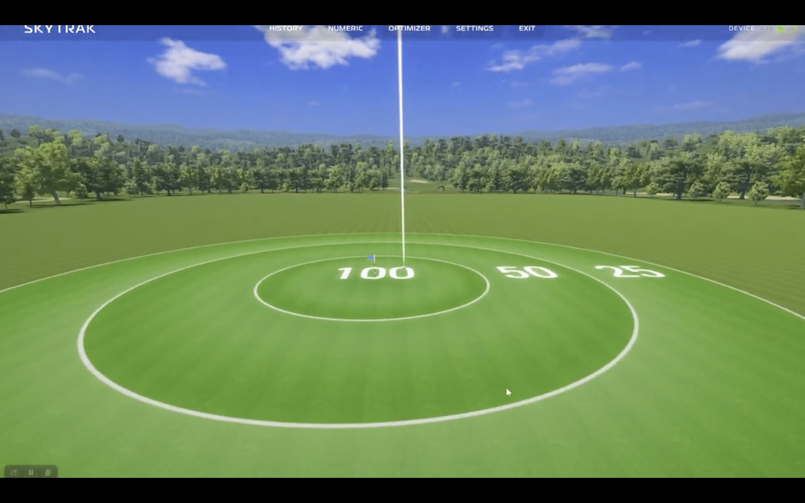 Virtual golf range target practice simulation