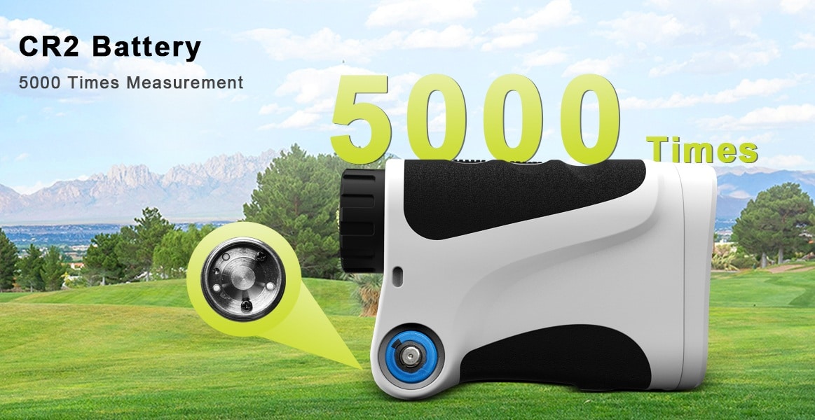 Golf rangefinder with CR2 battery, 5000 measurements