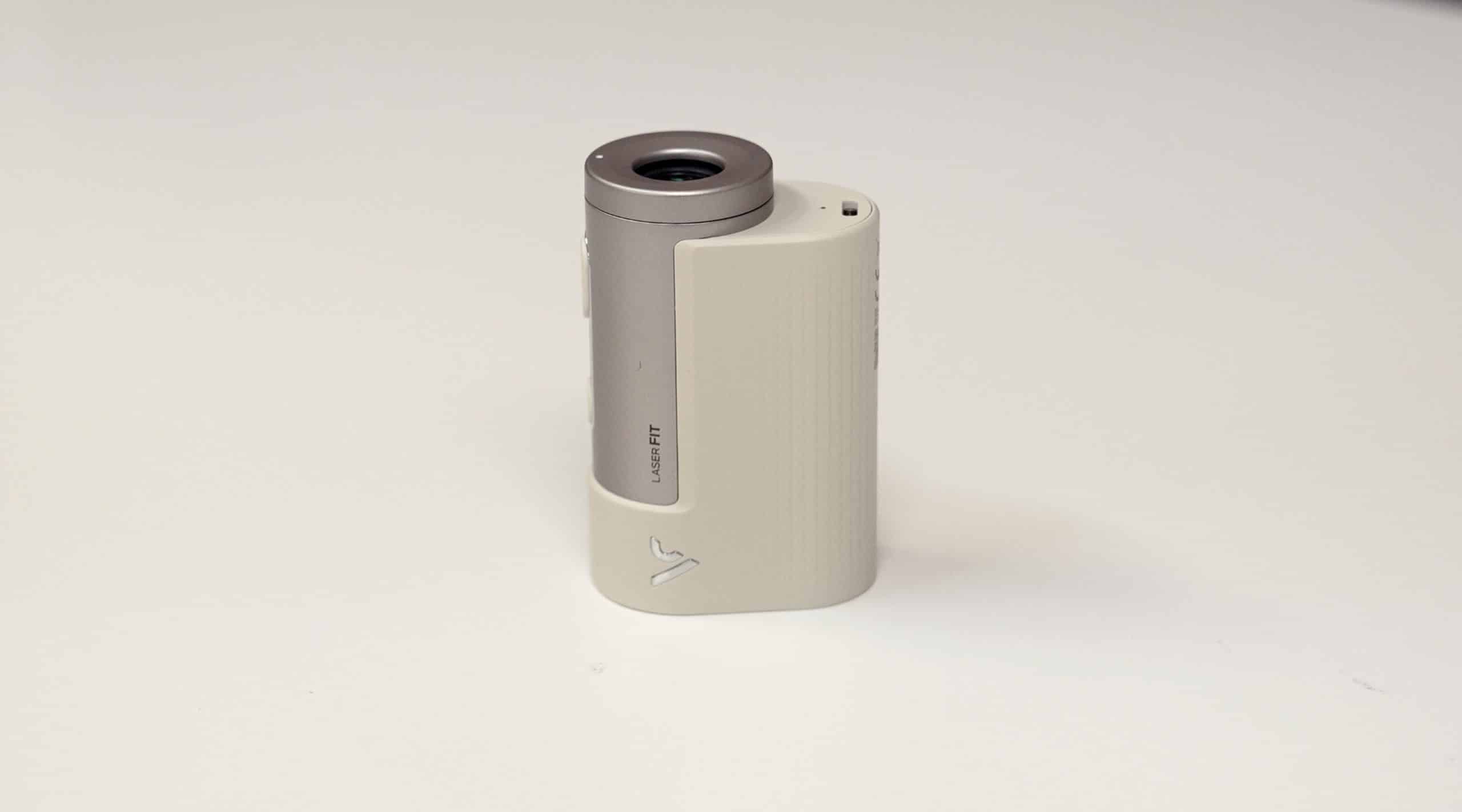 Compact white and gray laser rangefinder