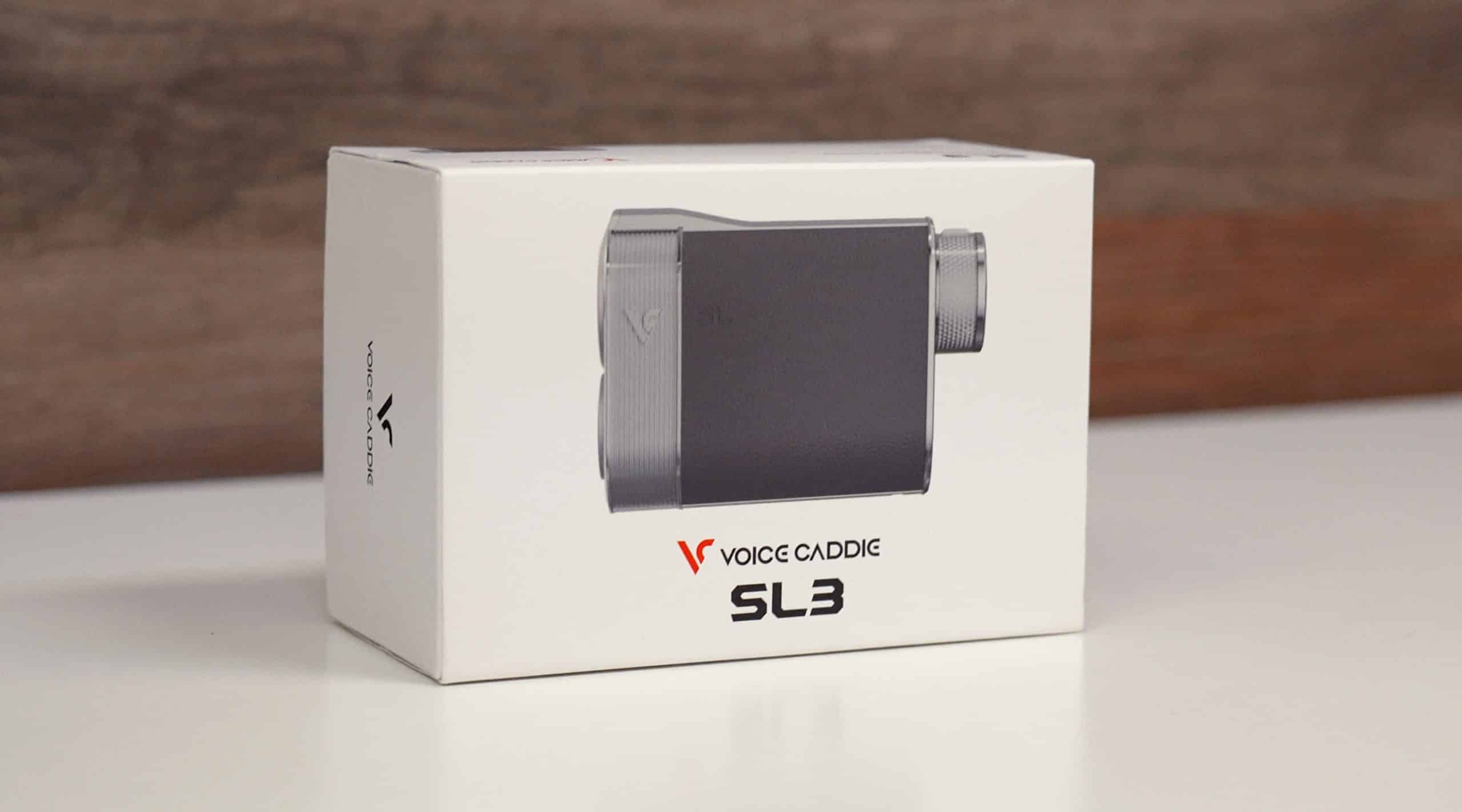 Voice Caddie SL3 rangefinder box on table
