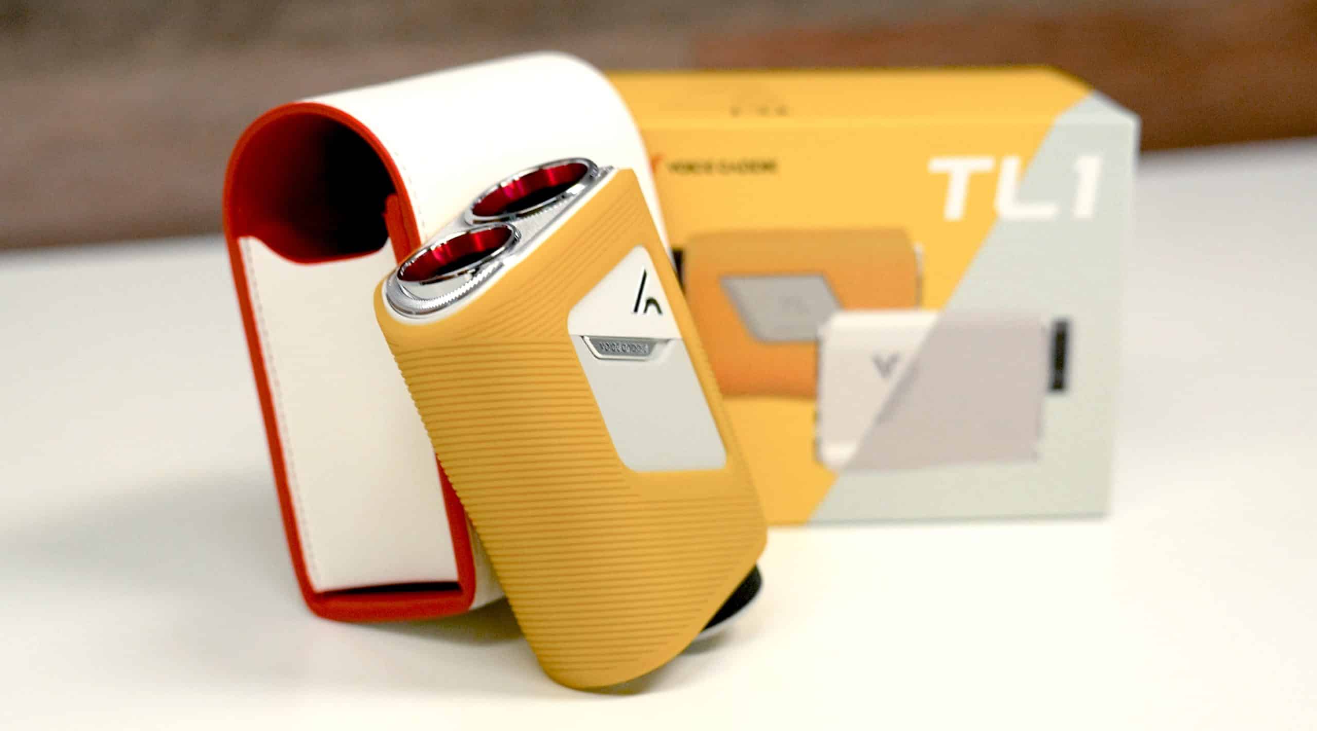Yellow electric shaver with packaging box