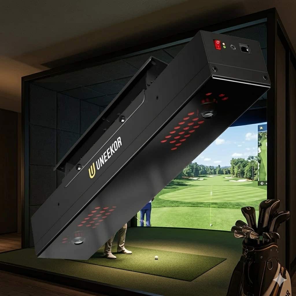Uneekor golf simulator overhead launch monitor indoors