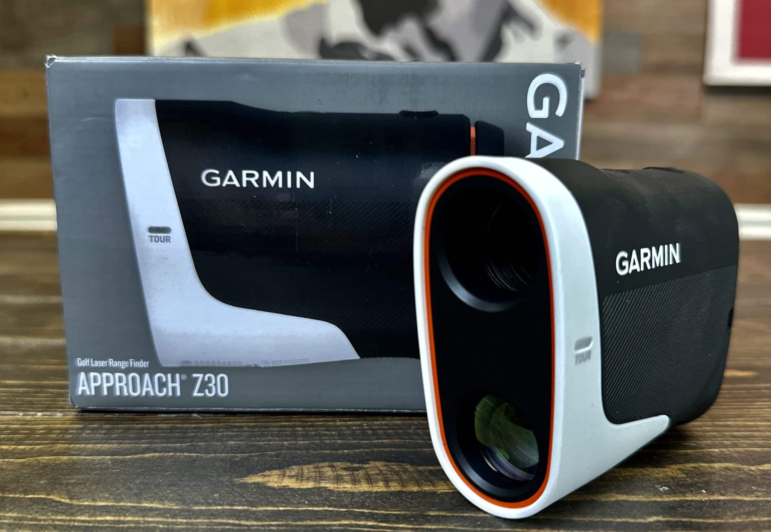 Garmin Approach Z30 golf laser rangefinder on table