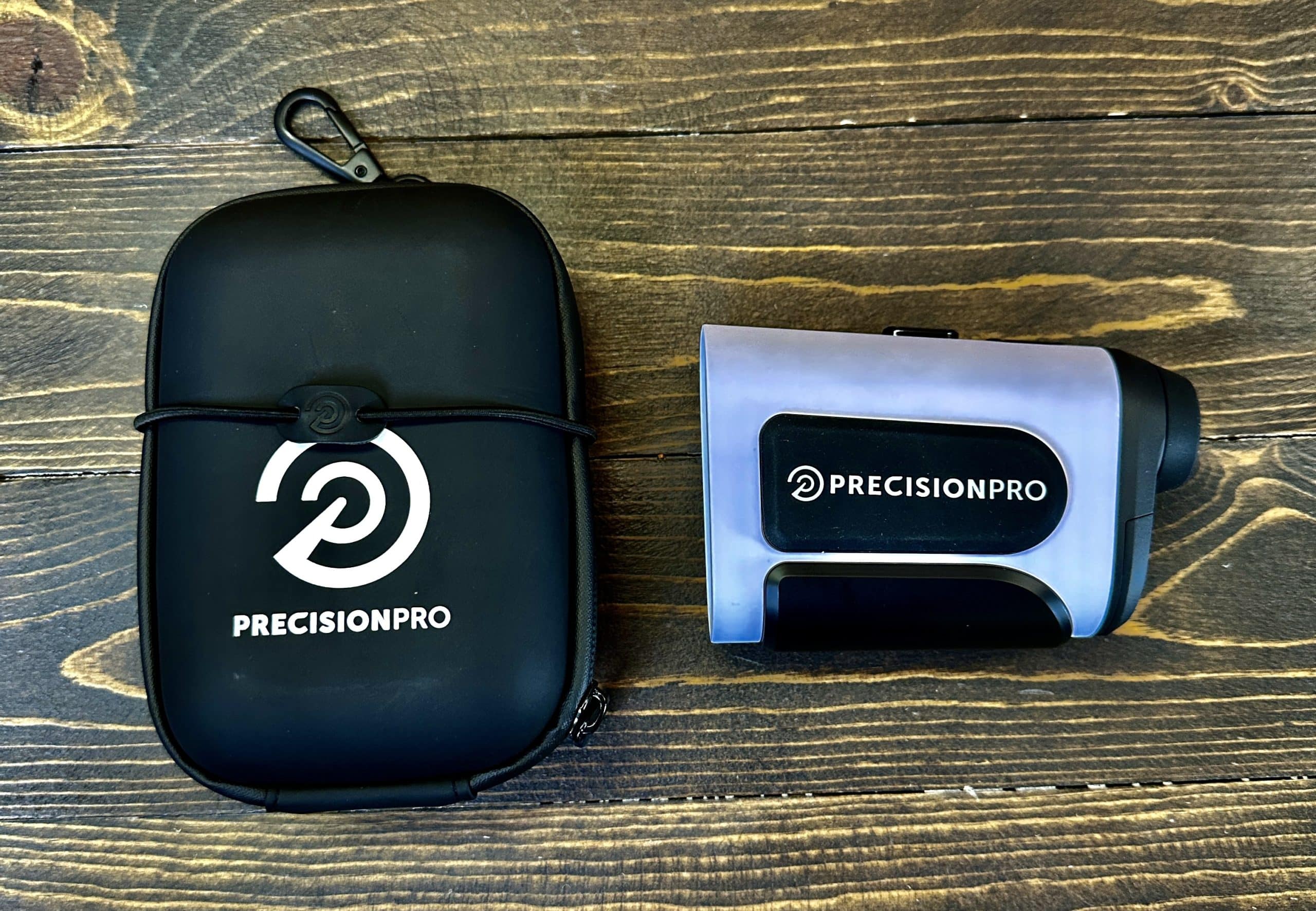 Precision Pro golf rangefinder with protective carrying case