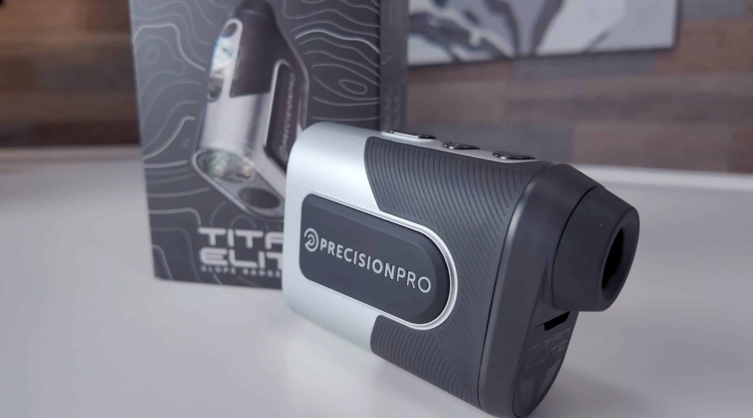Precision Pro Titan Elite golf rangefinder on display