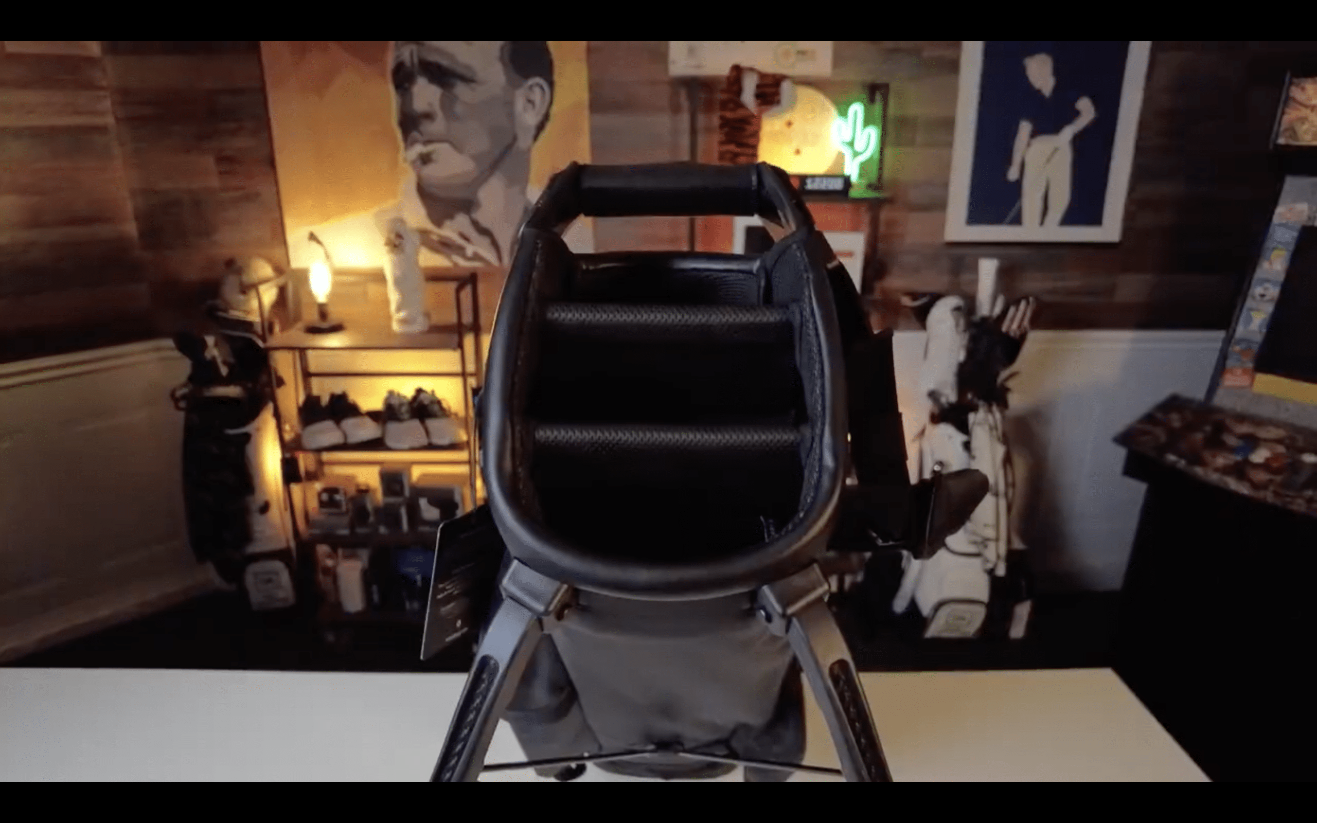 Top view of black golf bag dividers