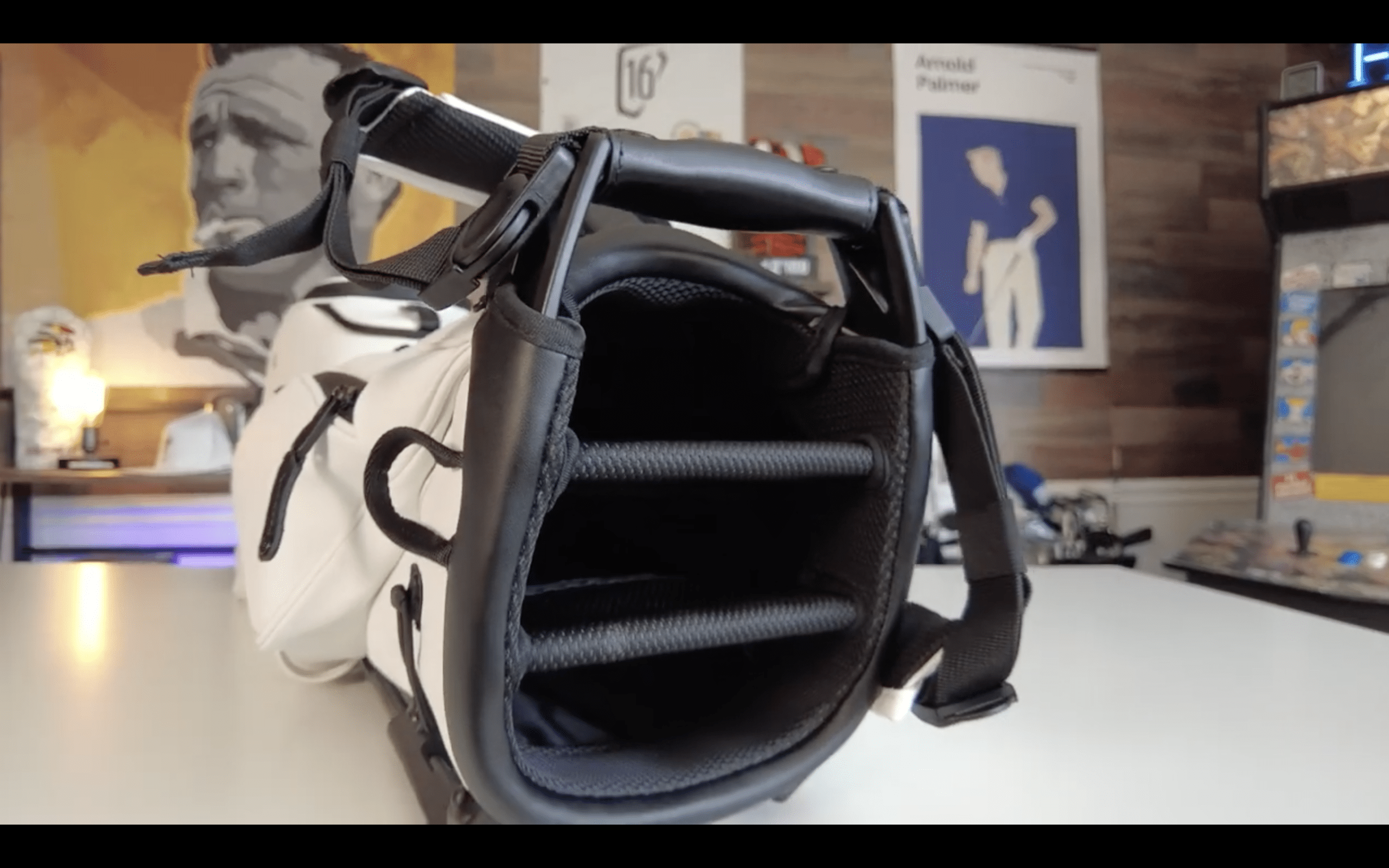 Top view of white golf bag dividers