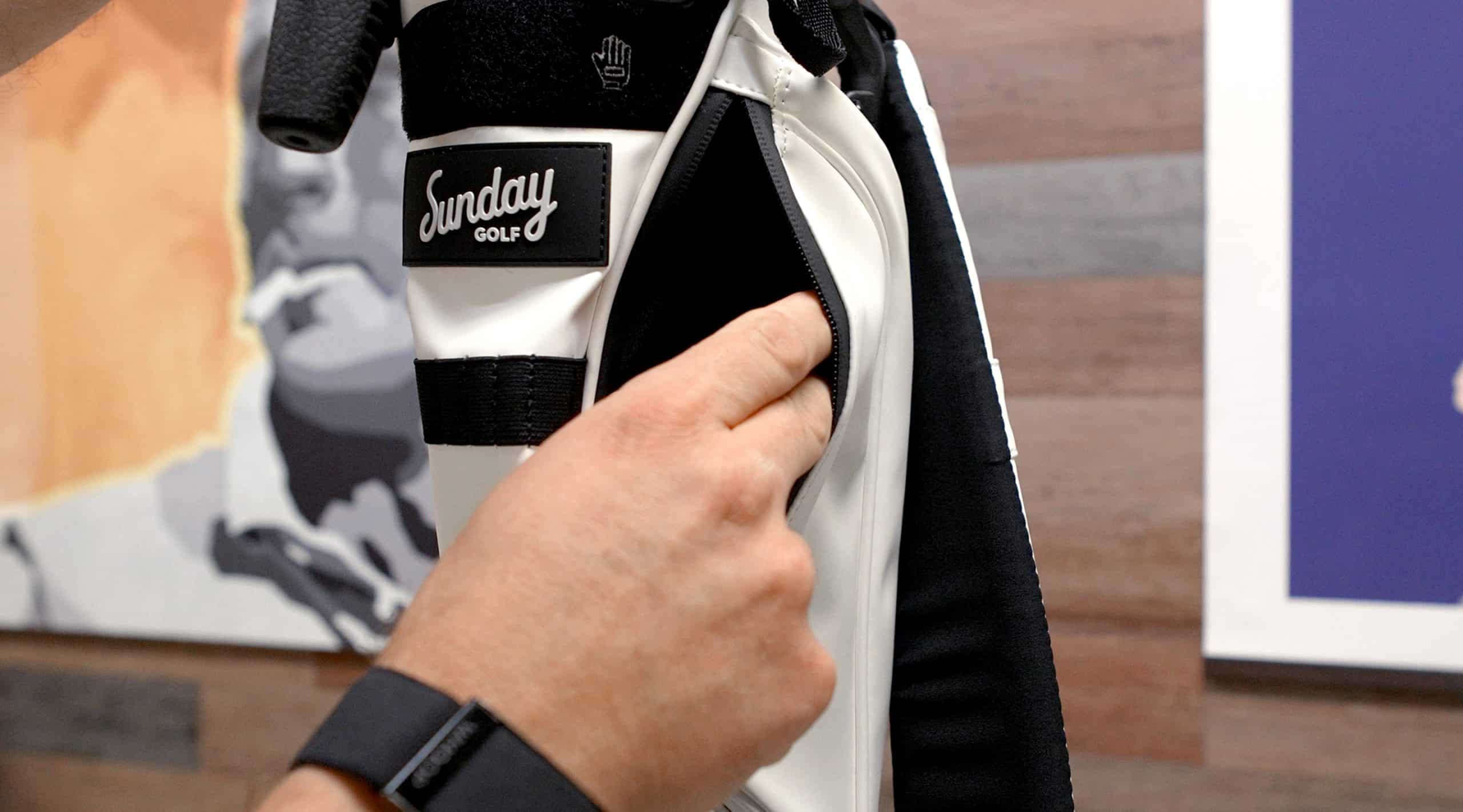 Hand opening Sunday Golf bag pocket