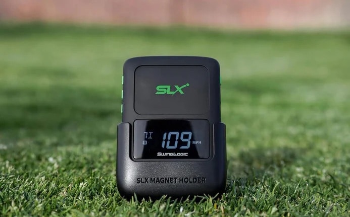 SLX golf swing speed radar on grass