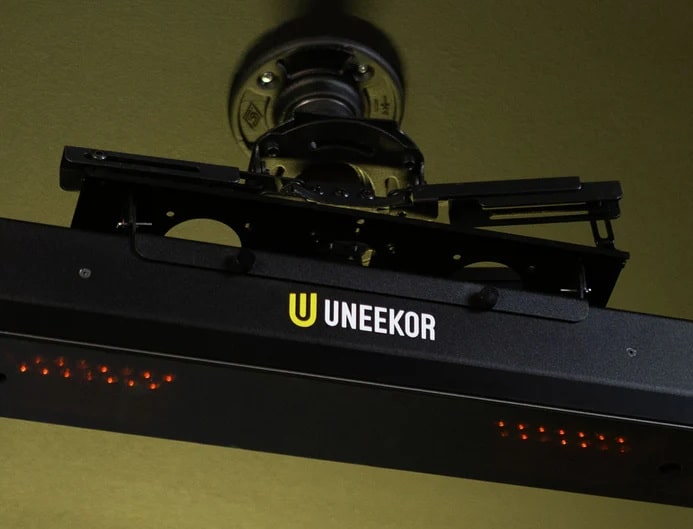 Uneekor golf simulator sensor mounted on ceiling