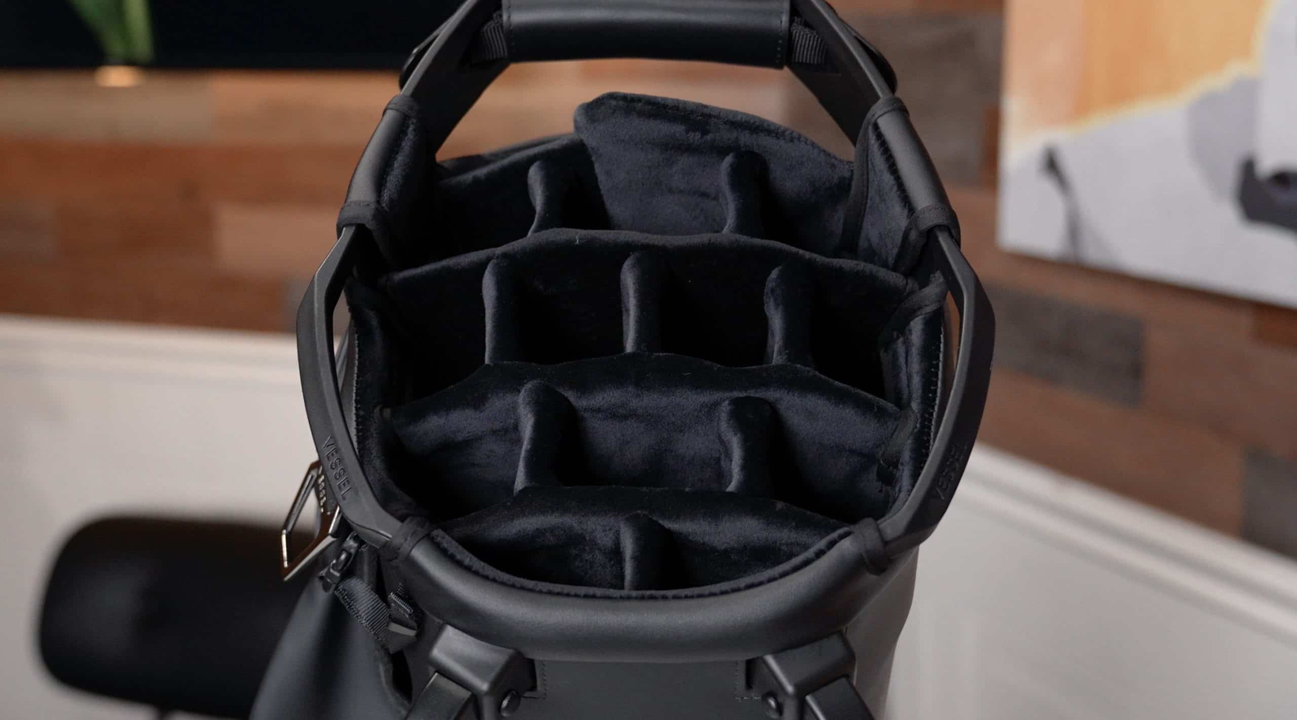 Top view of black golf bag dividers