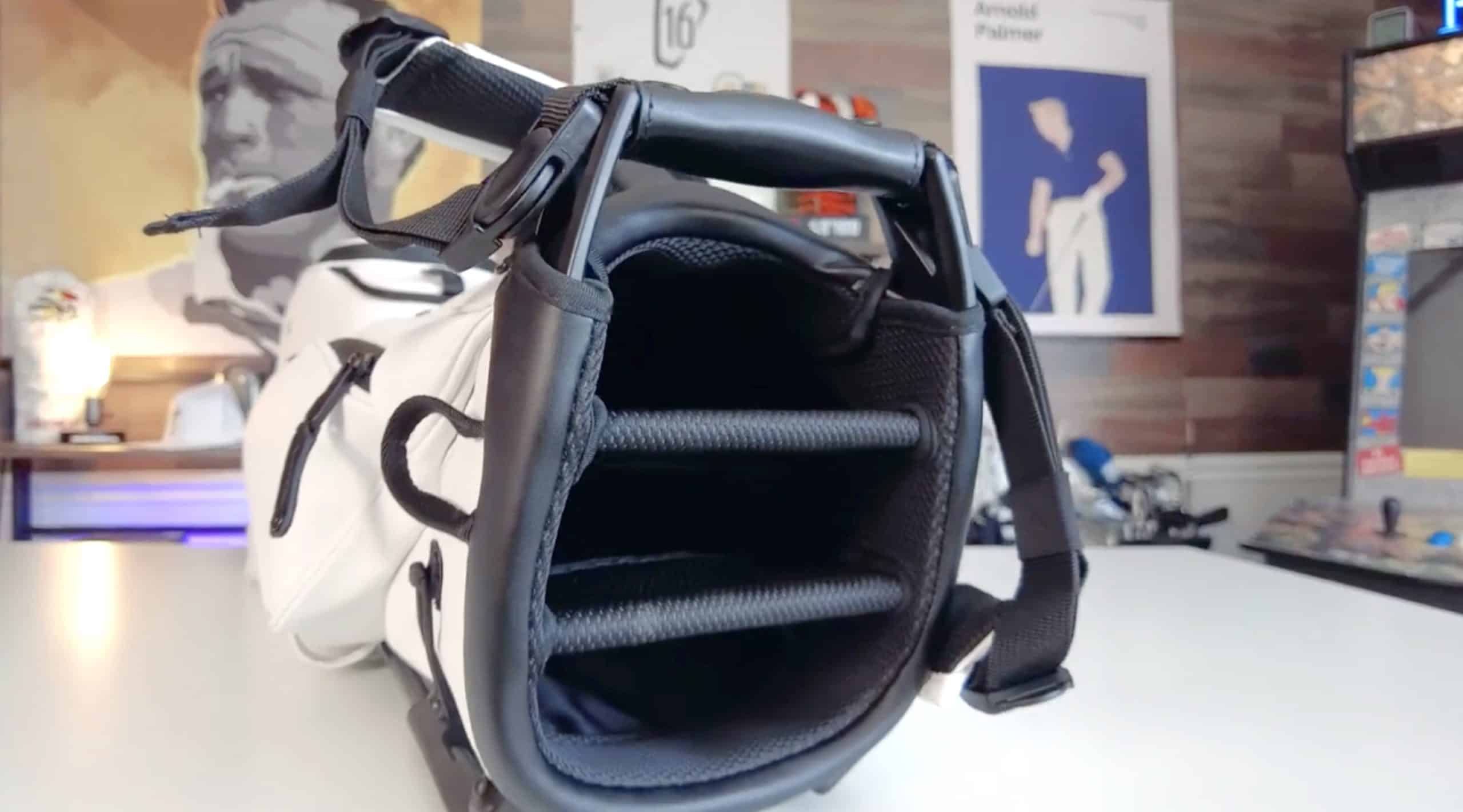 Top view of white golf bag dividers