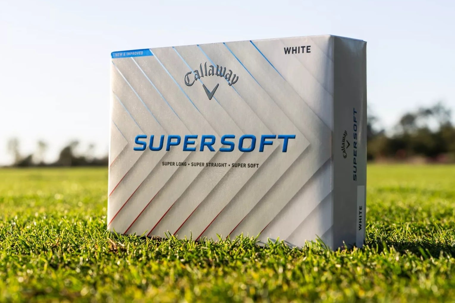 Callaway Supersoft golf balls box on grass