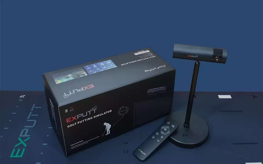 Exputt golf putting simulator with camera and remote