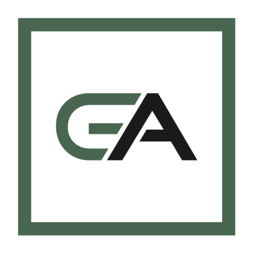 GA logo inside green square frame
