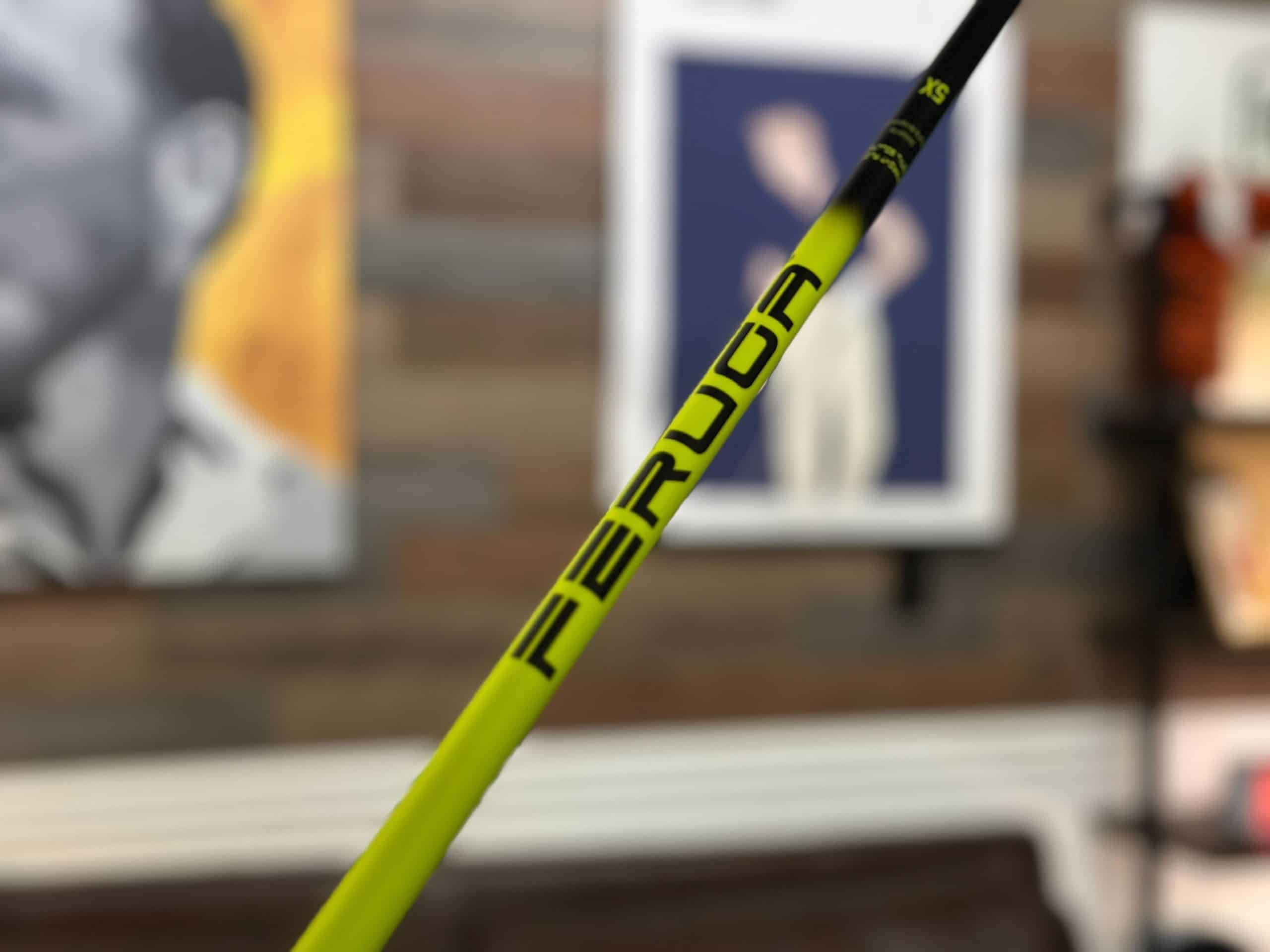 Yellow Ferrula XS golf club shaft close-up