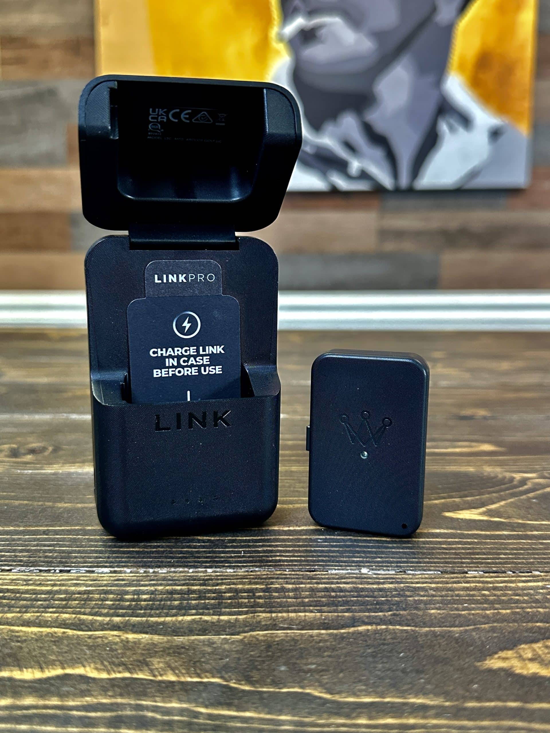 LINKPRO wireless charging case and device on table