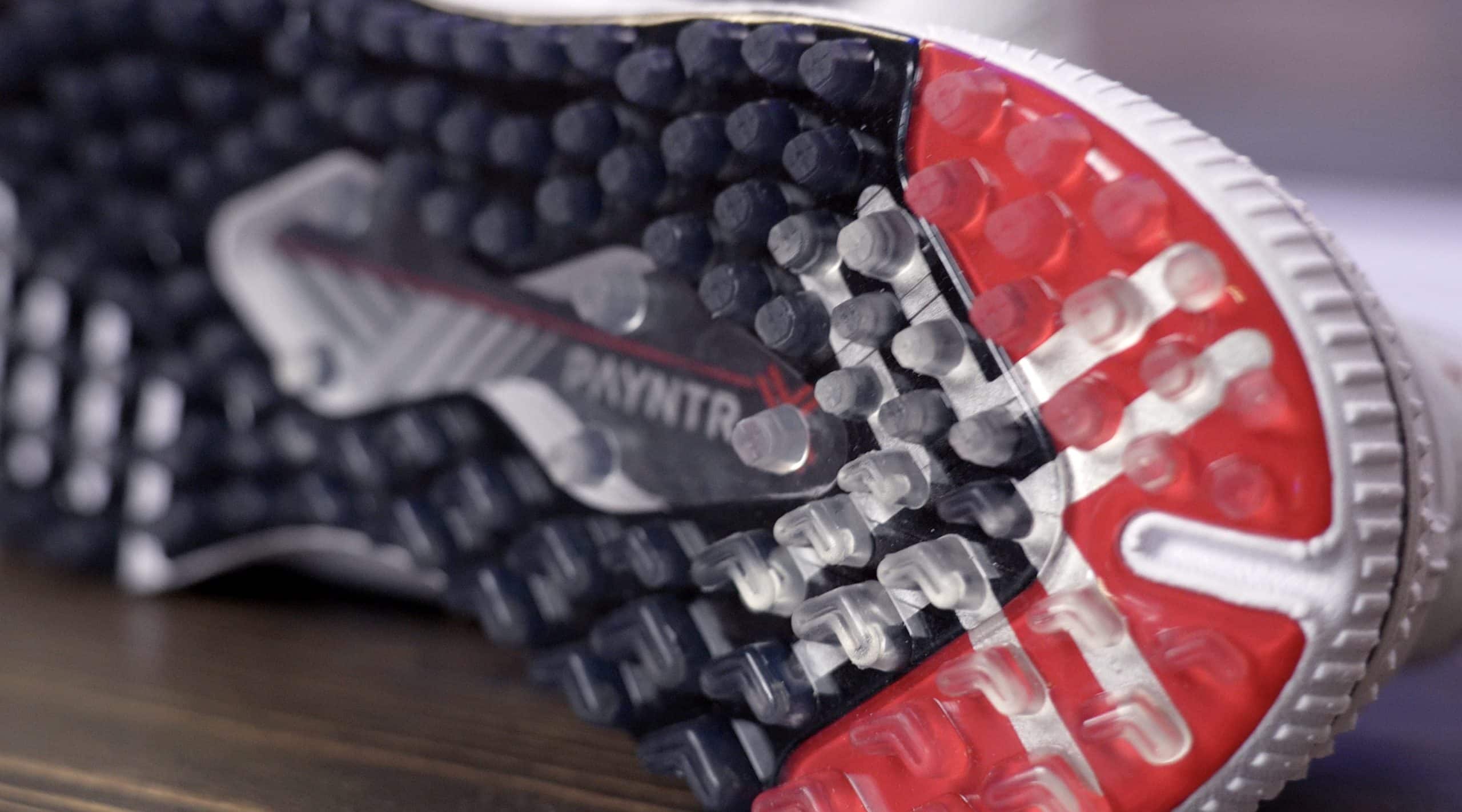 Close-up of textured athletic shoe sole