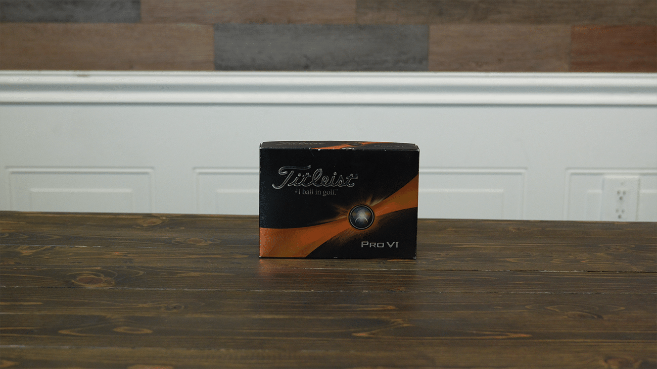 Titleist Pro V1 golf balls box on table