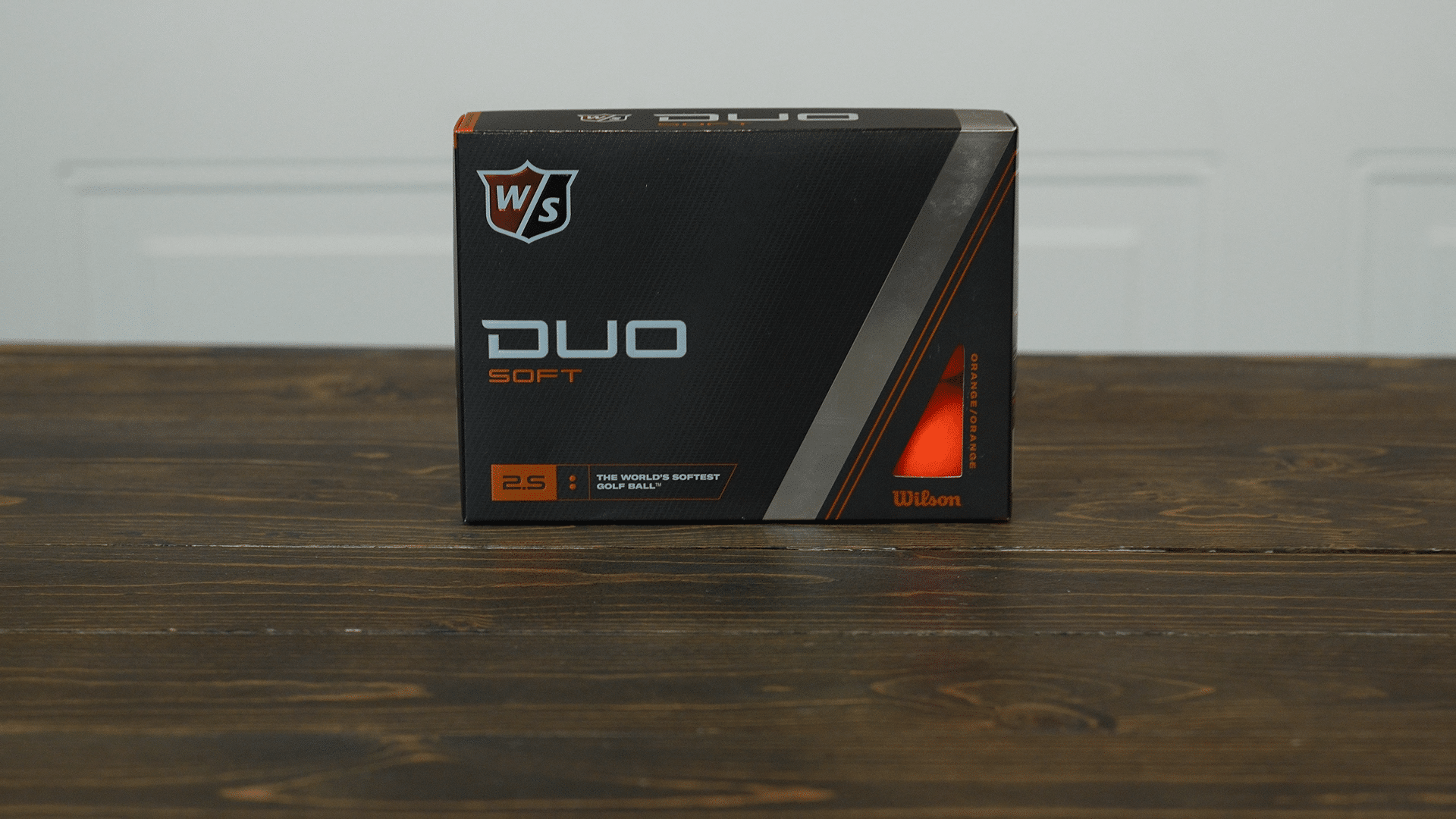 Wilson Duo Soft golf balls box on table